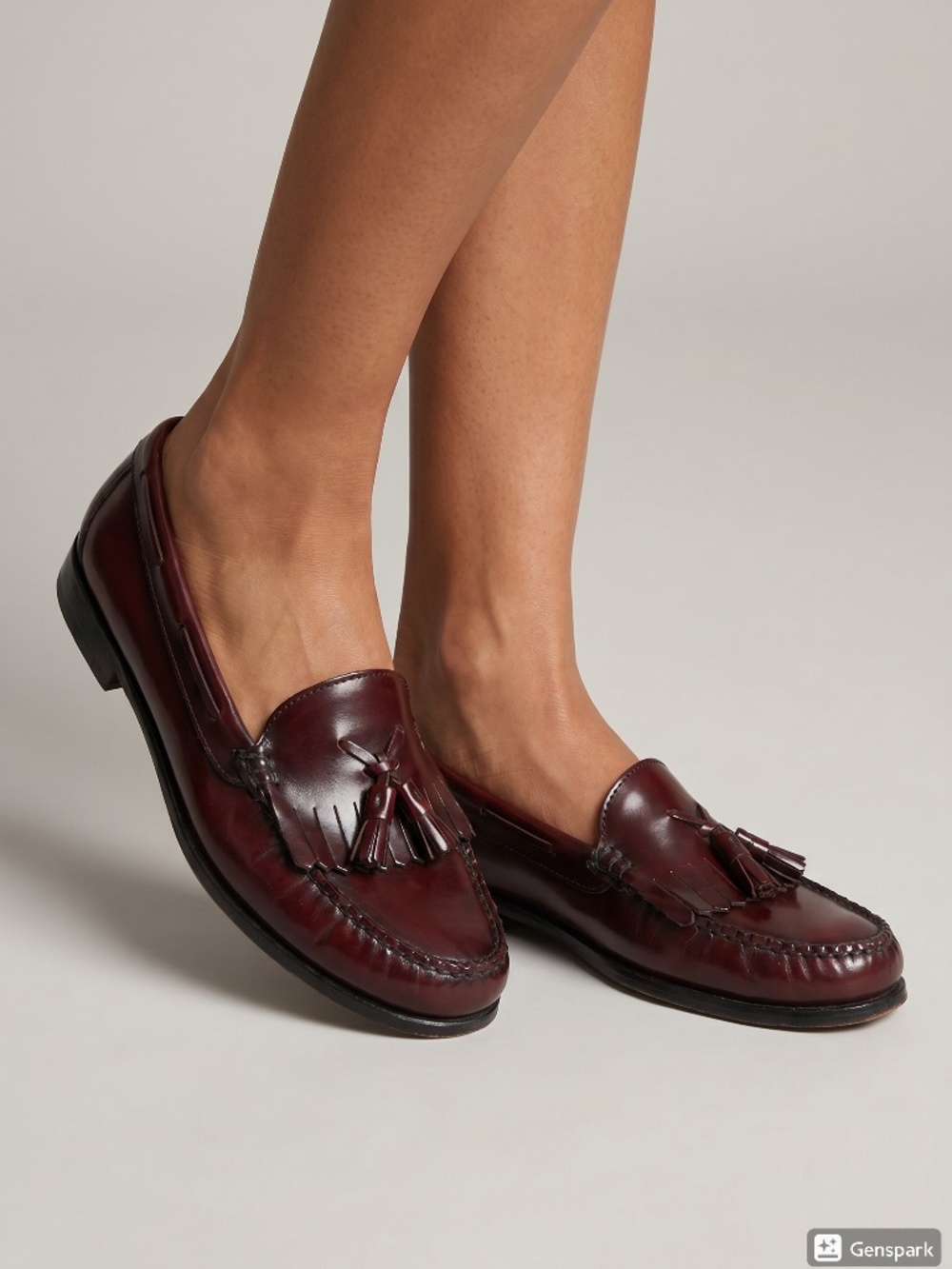 GUC Women's Bass Weejuns Kiltie Tassel Leather Loafers Shoes Wine Size 7.5